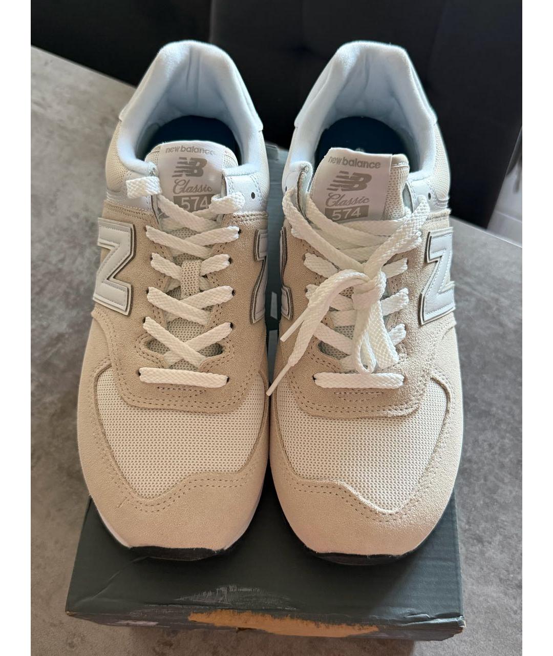 NEW BALANCE Бежевые замшевые низкие кроссовки / кеды, фото 2