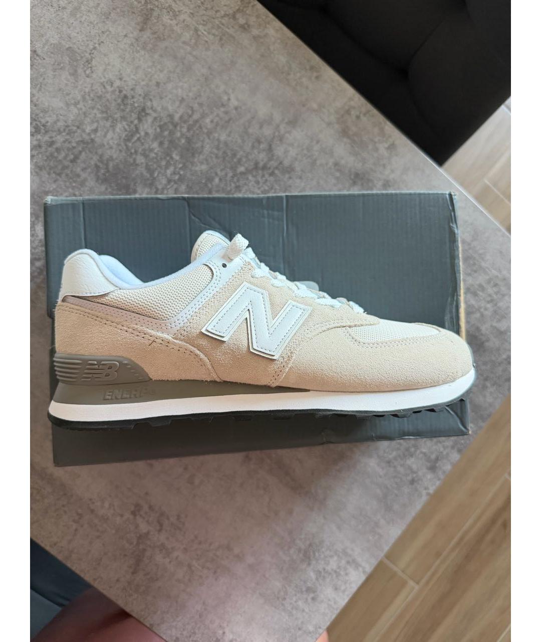 NEW BALANCE Бежевые замшевые низкие кроссовки / кеды, фото 6