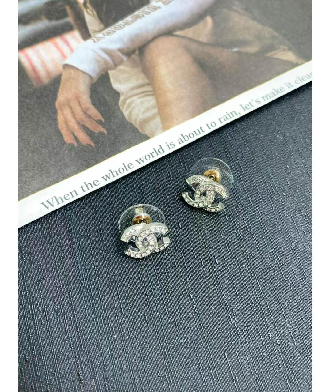 CHANEL Серебряные металлические серьги, фото 5