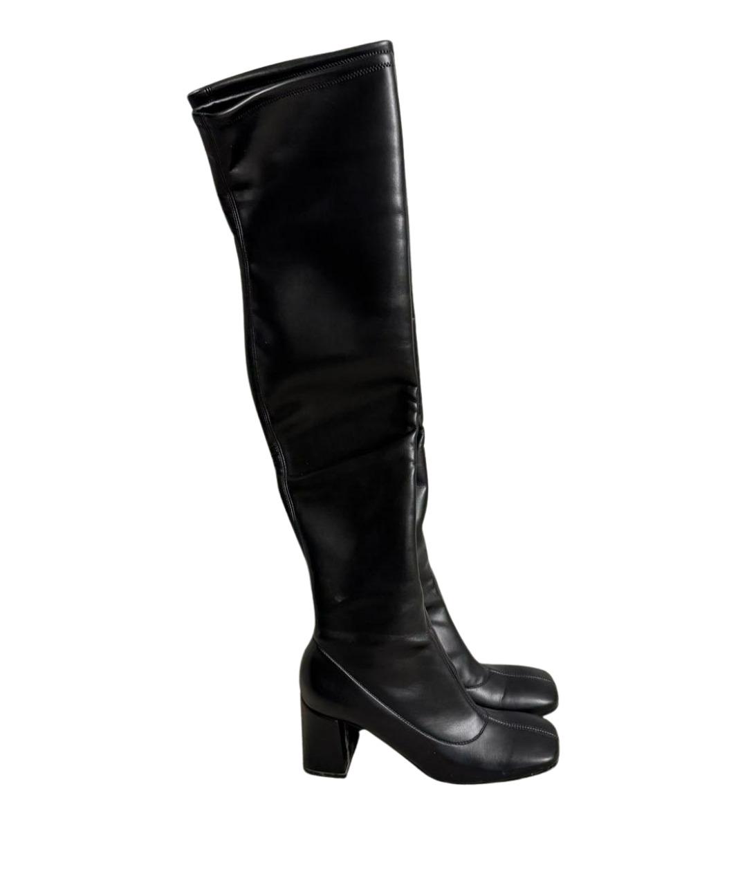 GIANVITO ROSSI Черные кожаные ботфорты, фото 1