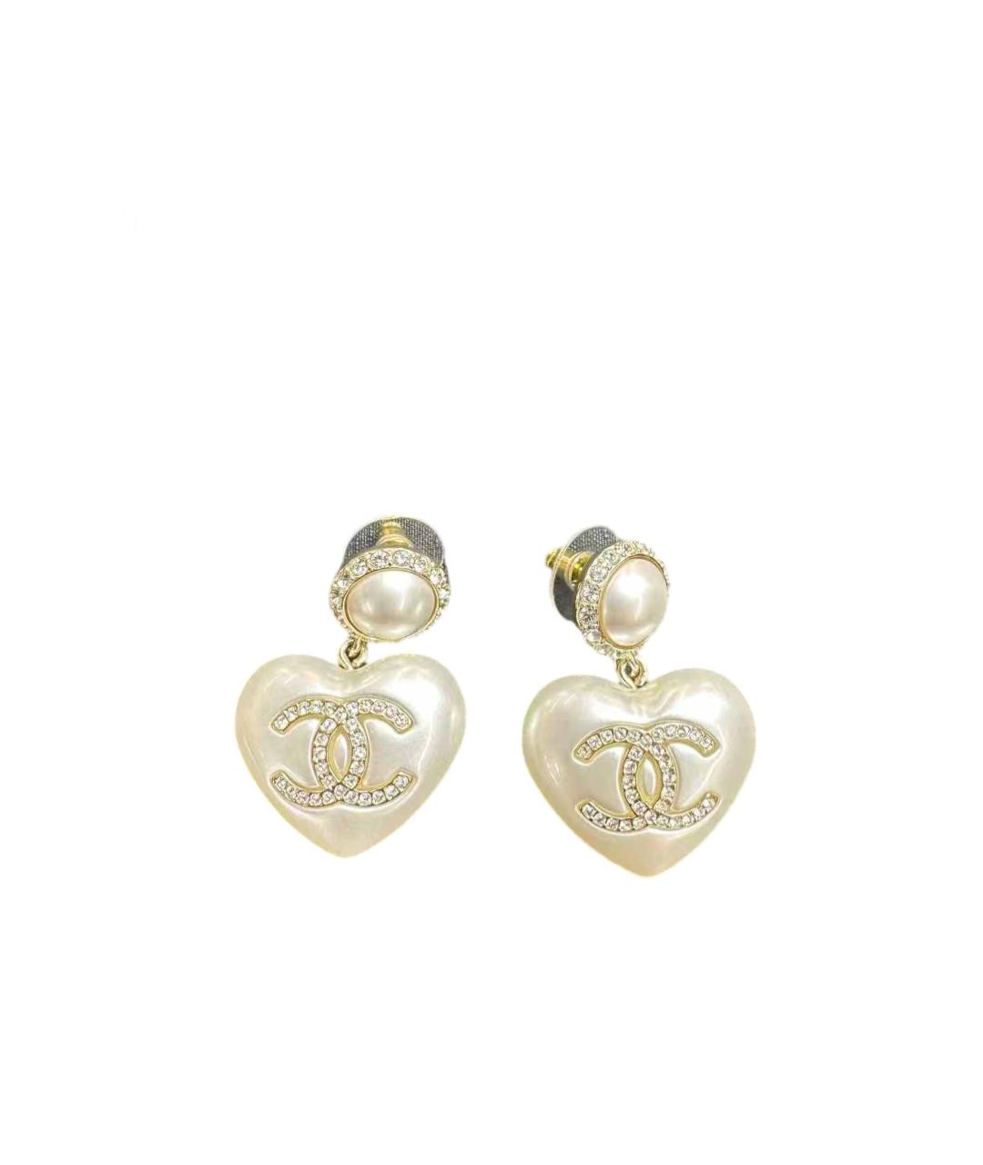 CHANEL Белые серьги, фото 5