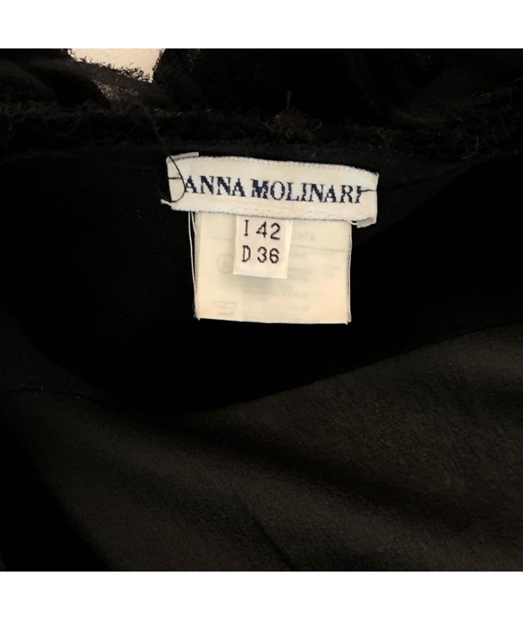 ANNA MOLINARI Черная шелковая блузы, фото 4