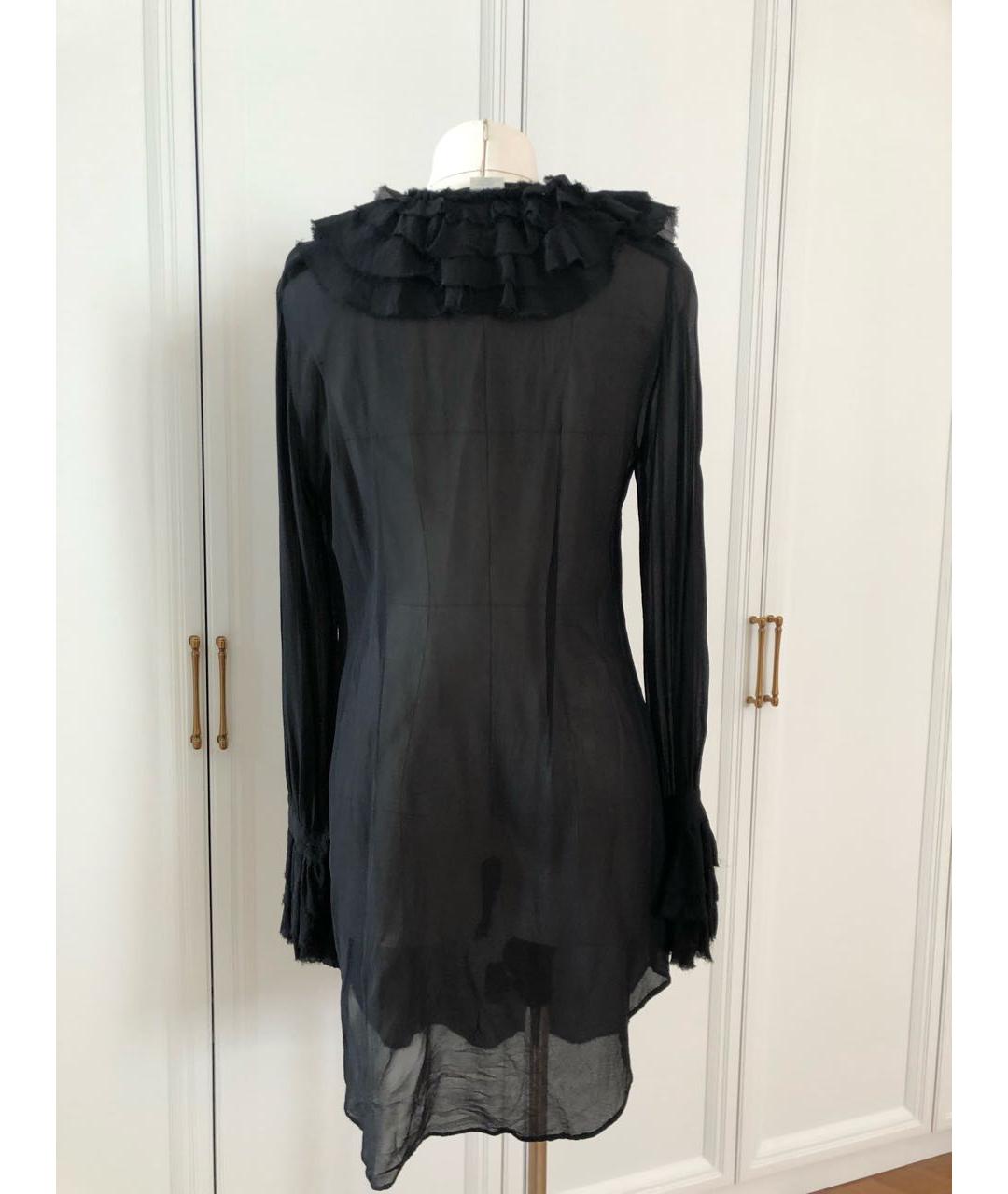 ANNA MOLINARI Черная шелковая блузы, фото 2
