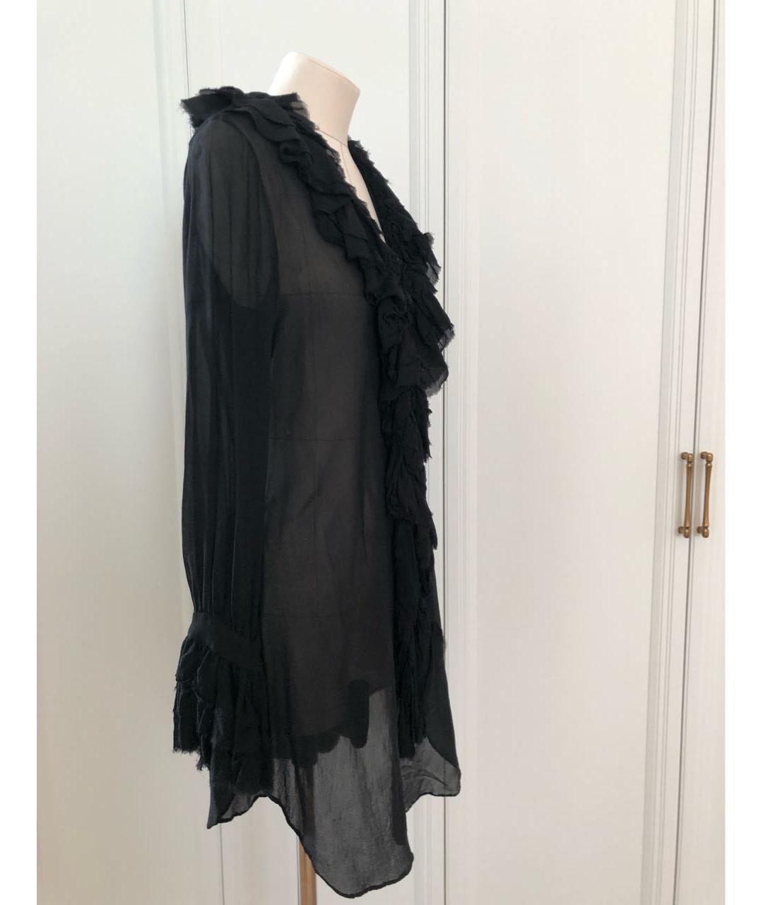 ANNA MOLINARI Черная шелковая блузы, фото 3
