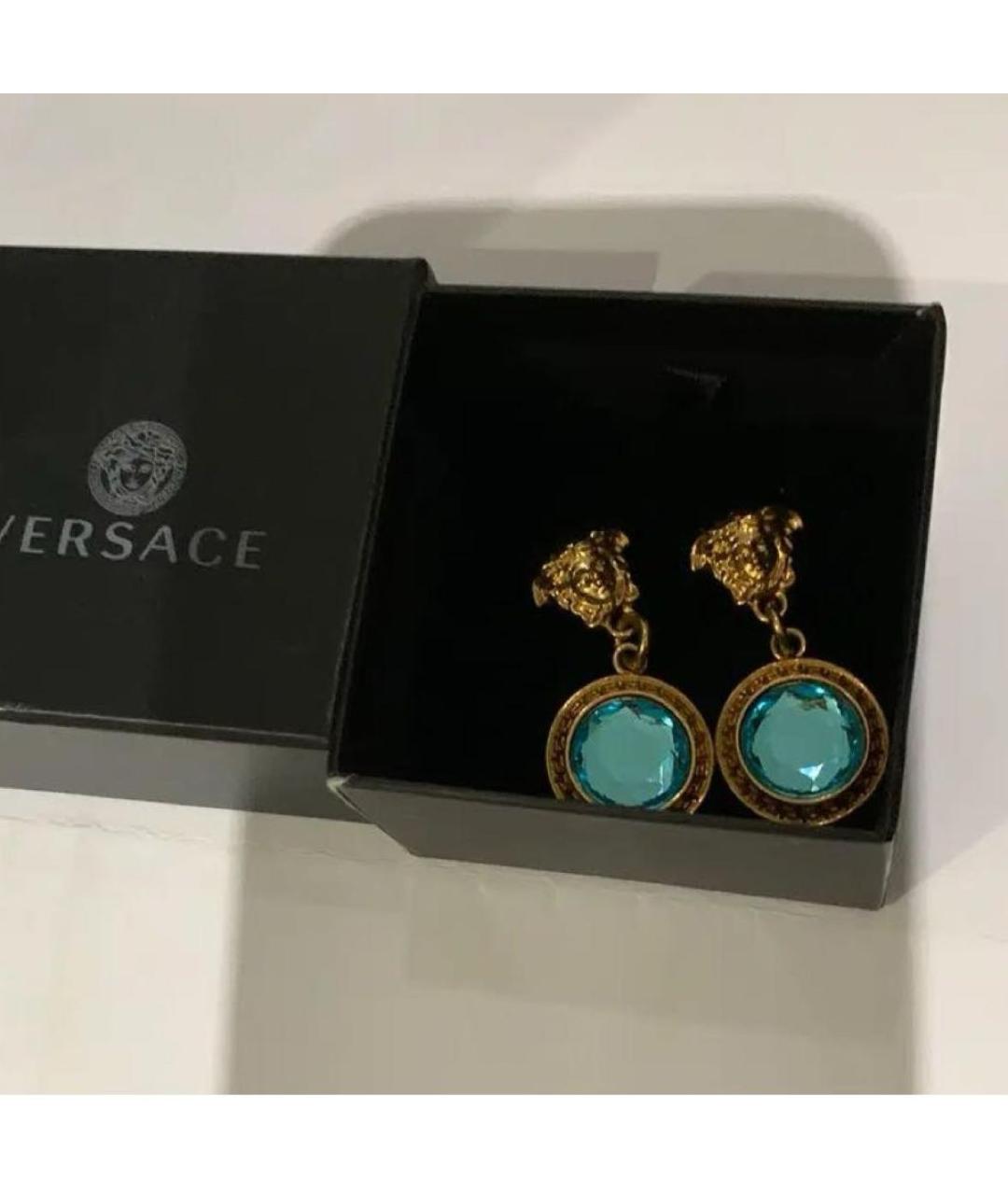 VERSACE Золотые латунные серьги, фото 5