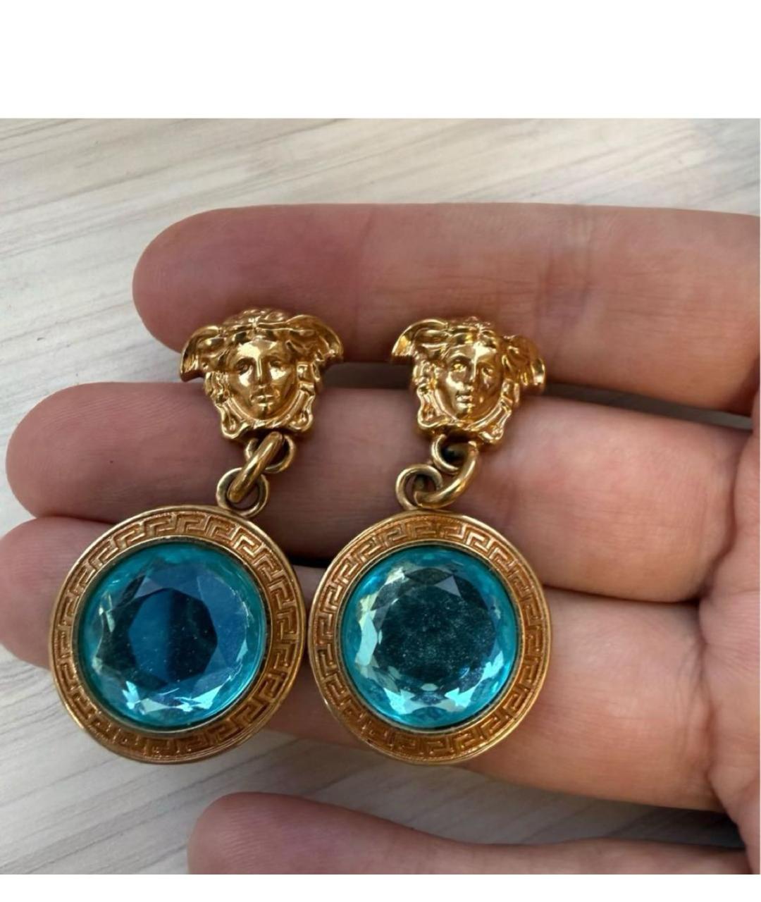 VERSACE Золотые латунные серьги, фото 3