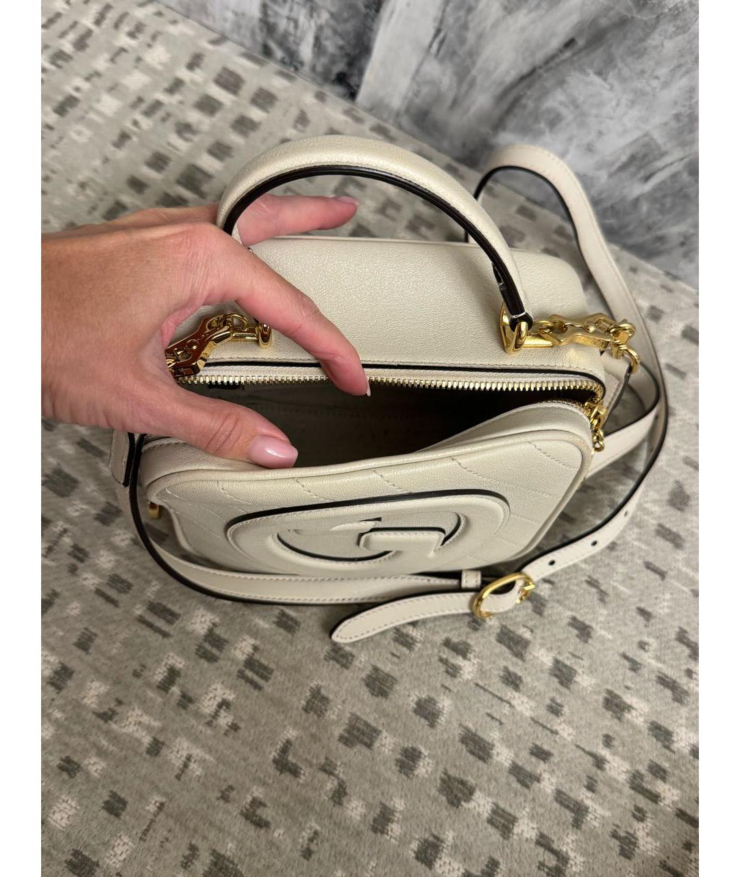 GUCCI Бежевая кожаная сумка через плечо, фото 4