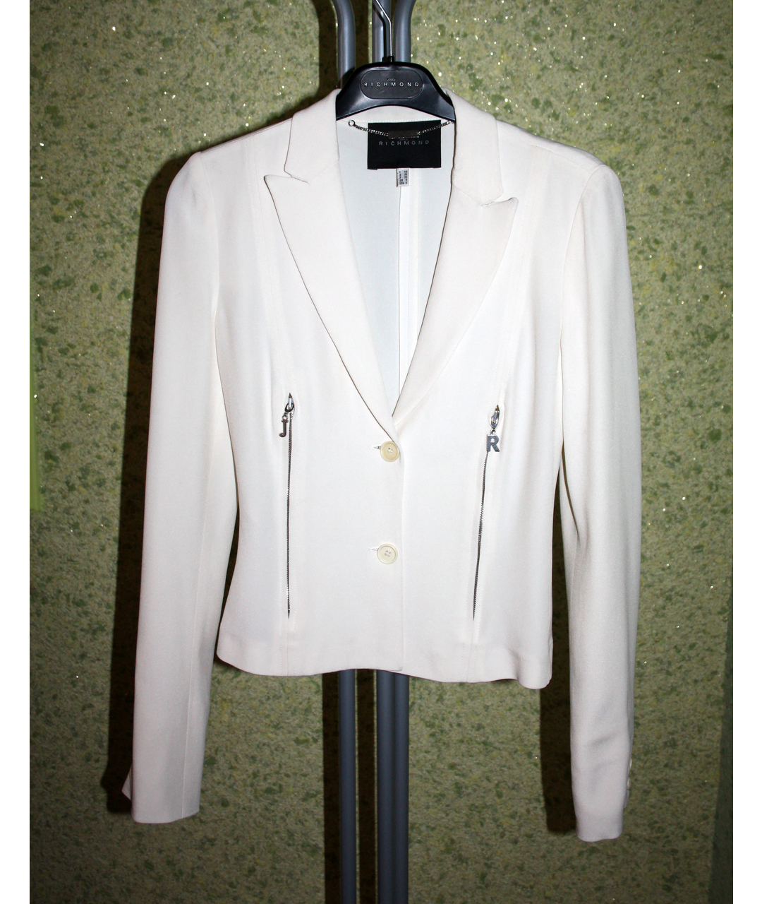 JOHN RICHMOND Белый ацетатный жакет/пиджак, фото 4