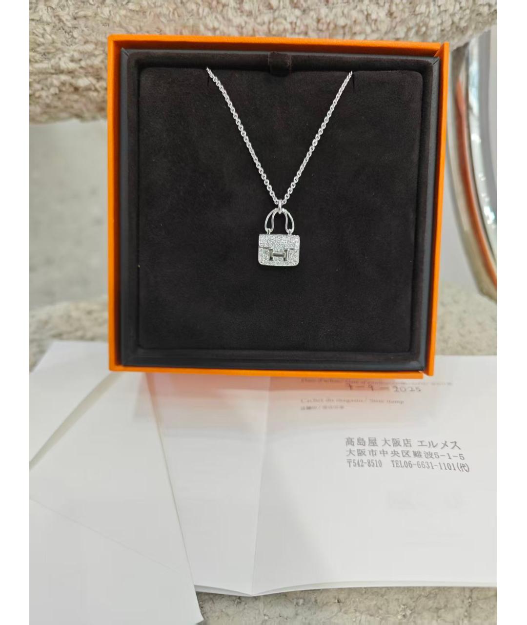 HERMES Серебряная подвеска из белого золота, фото 5