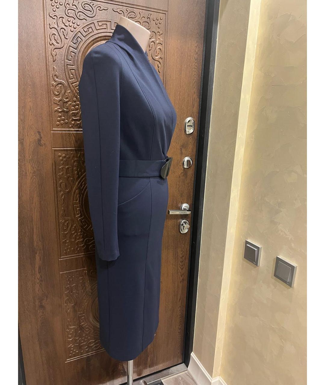 ARMANI COLLEZIONI Темно-синее вискозное повседневное платье, фото 5