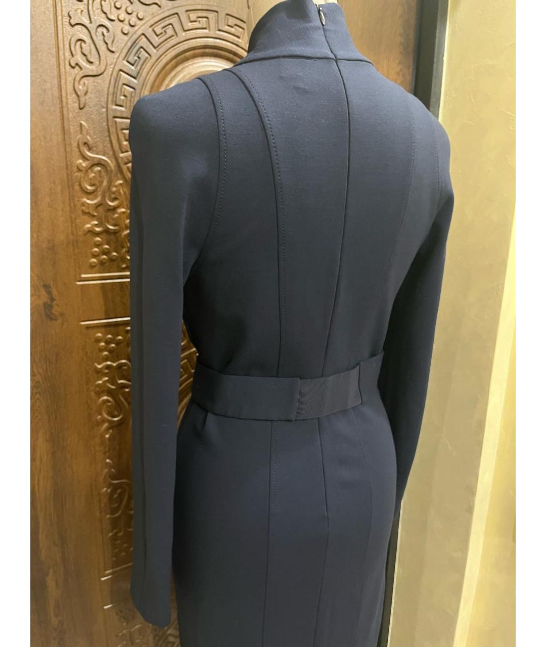 ARMANI COLLEZIONI Темно-синее вискозное повседневное платье, фото 7