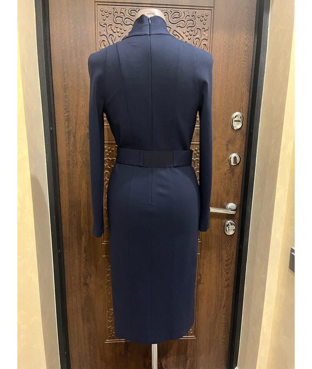 ARMANI COLLEZIONI Темно-синее вискозное повседневное платье, фото 2