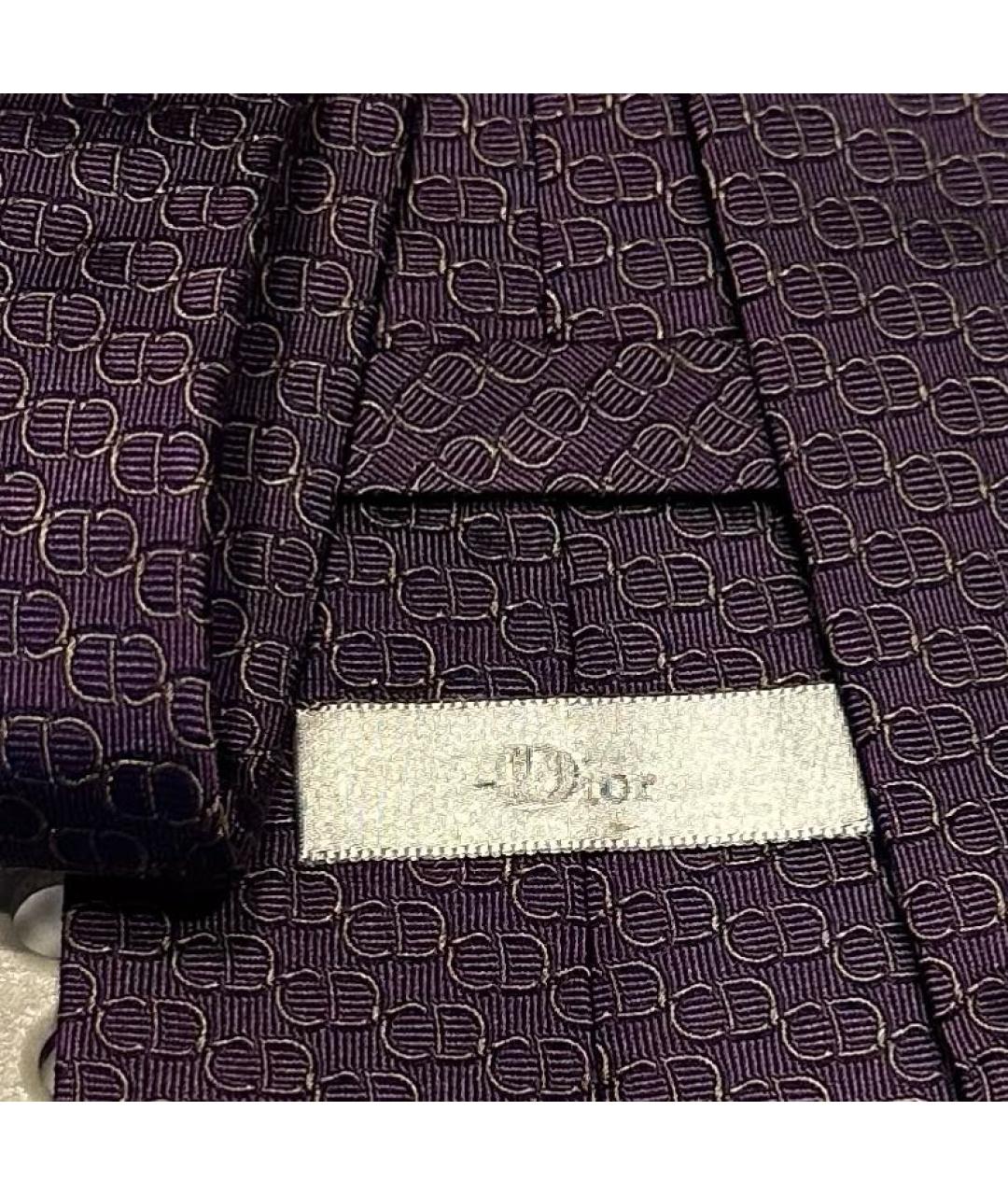 CHRISTIAN DIOR Фиолетовый шелковый галстук, фото 3