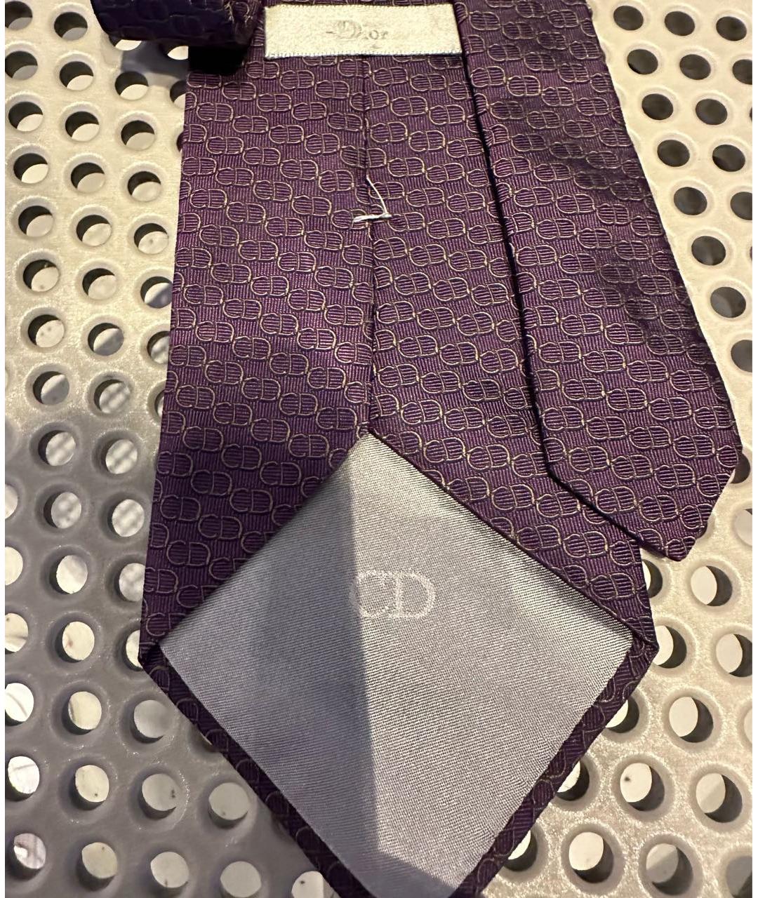 CHRISTIAN DIOR Фиолетовый шелковый галстук, фото 2