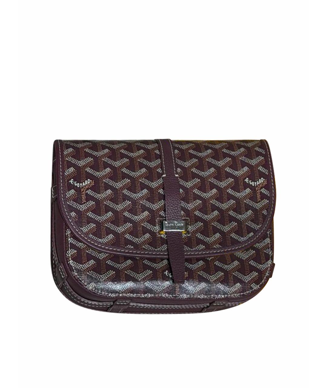 GOYARD Бордовая кожаная сумка через плечо, фото 1