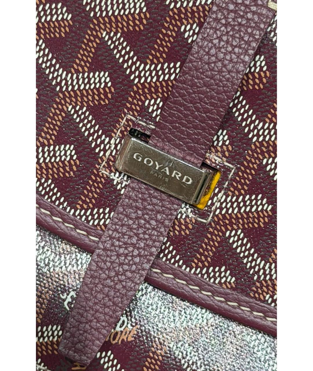 GOYARD Бордовая кожаная сумка через плечо, фото 3