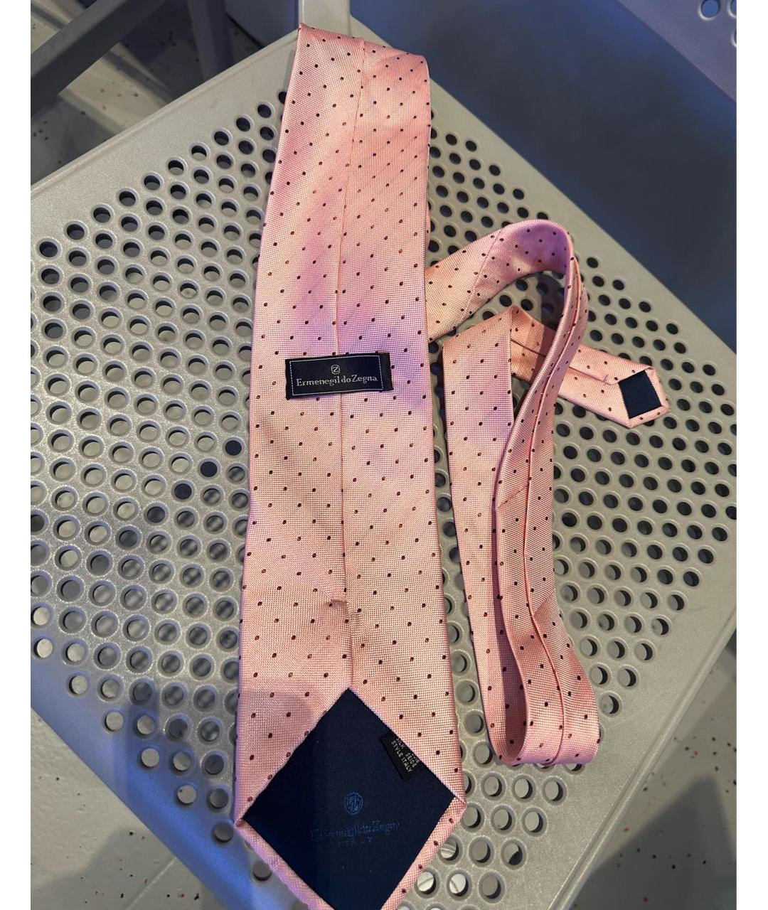 ERMENEGILDO ZEGNA XXX Розовый шелковый галстук, фото 4