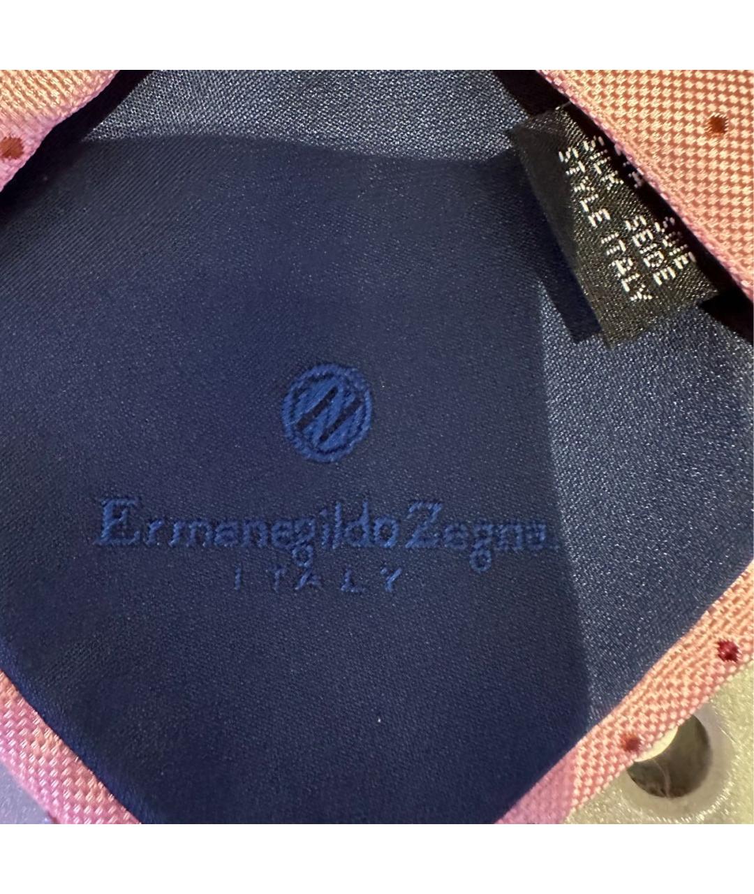 ERMENEGILDO ZEGNA XXX Розовый шелковый галстук, фото 6