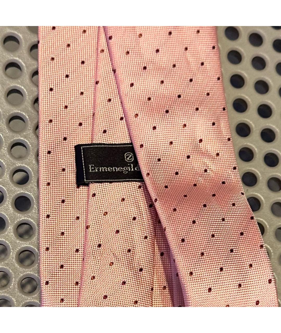 ERMENEGILDO ZEGNA XXX Розовый шелковый галстук, фото 7