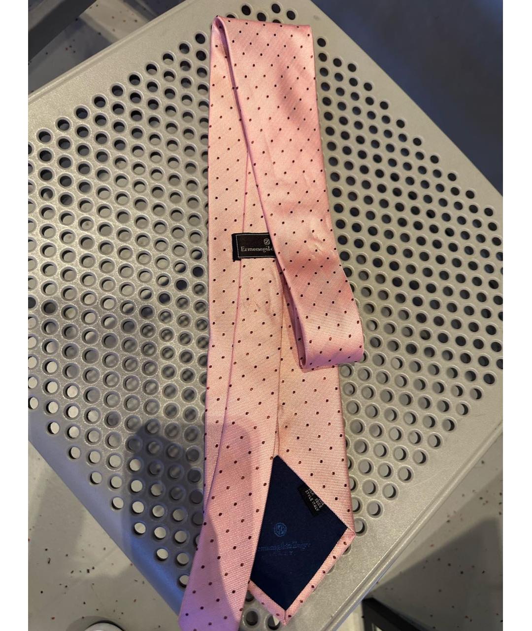 ERMENEGILDO ZEGNA XXX Розовый шелковый галстук, фото 2