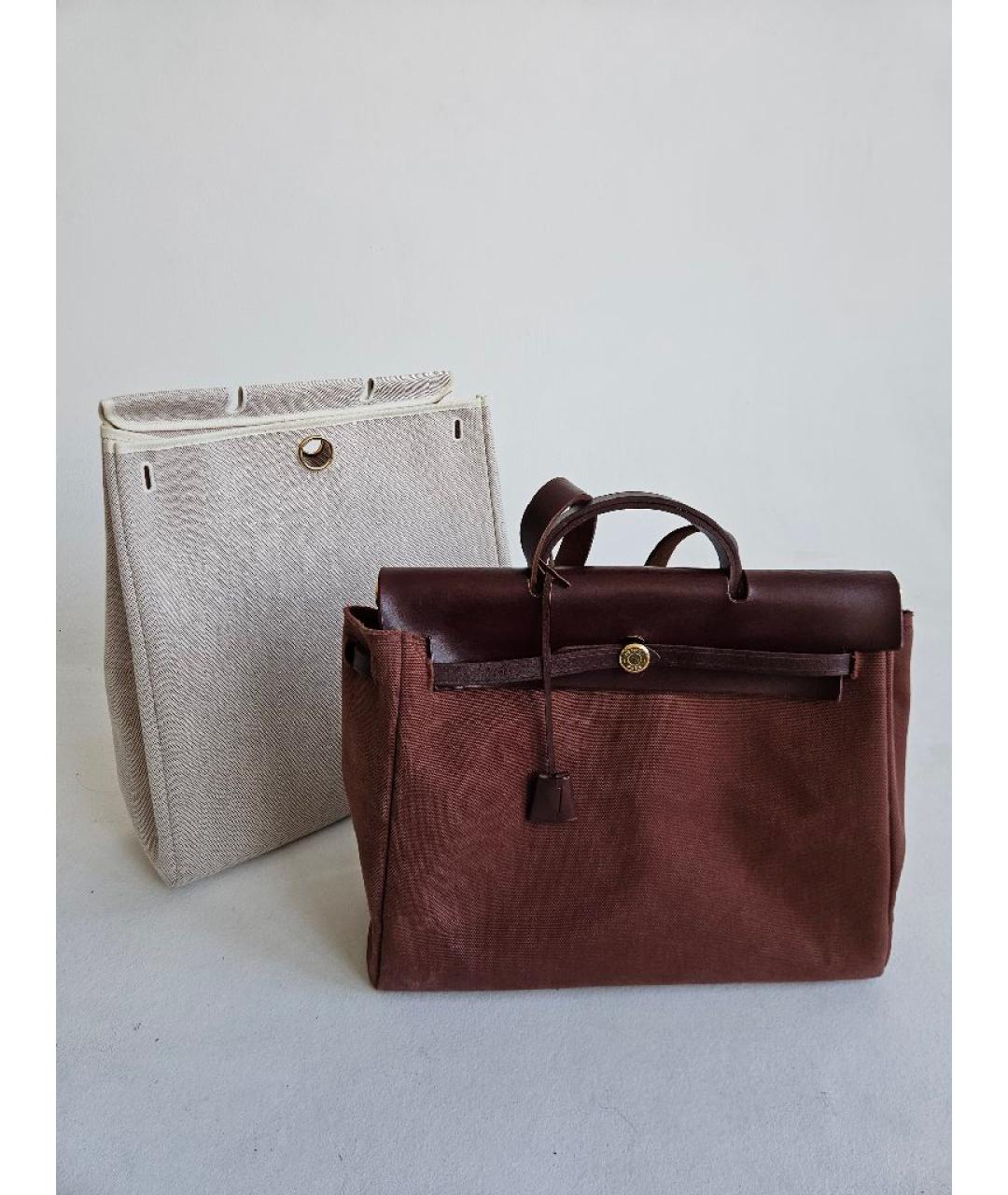 HERMES Коричневая кожаная сумка через плечо, фото 10