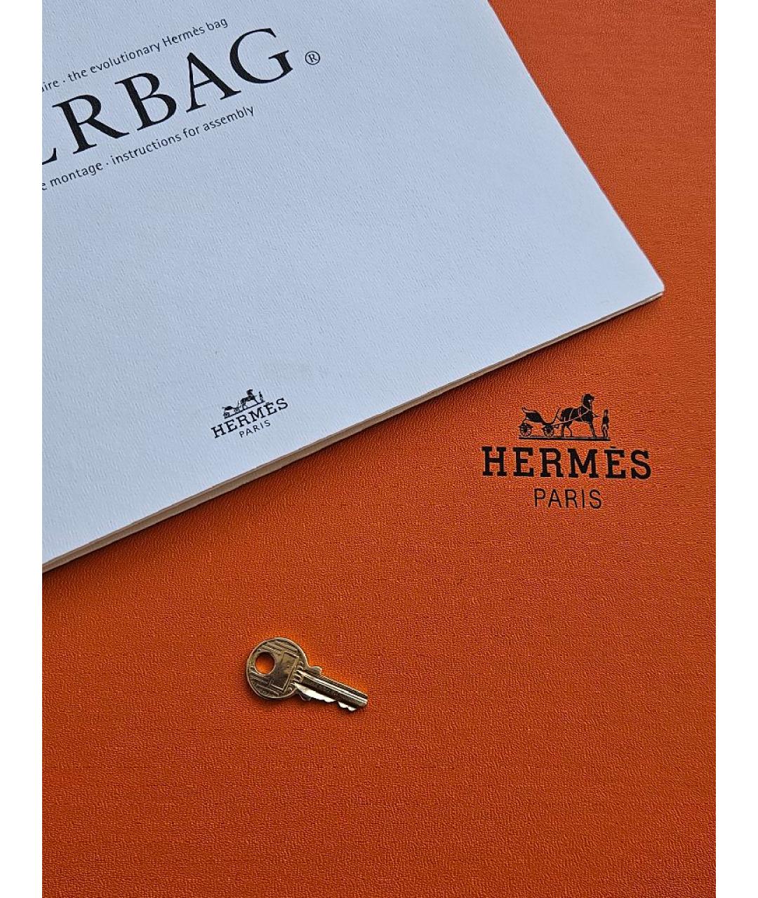 HERMES Коричневая кожаная сумка через плечо, фото 6