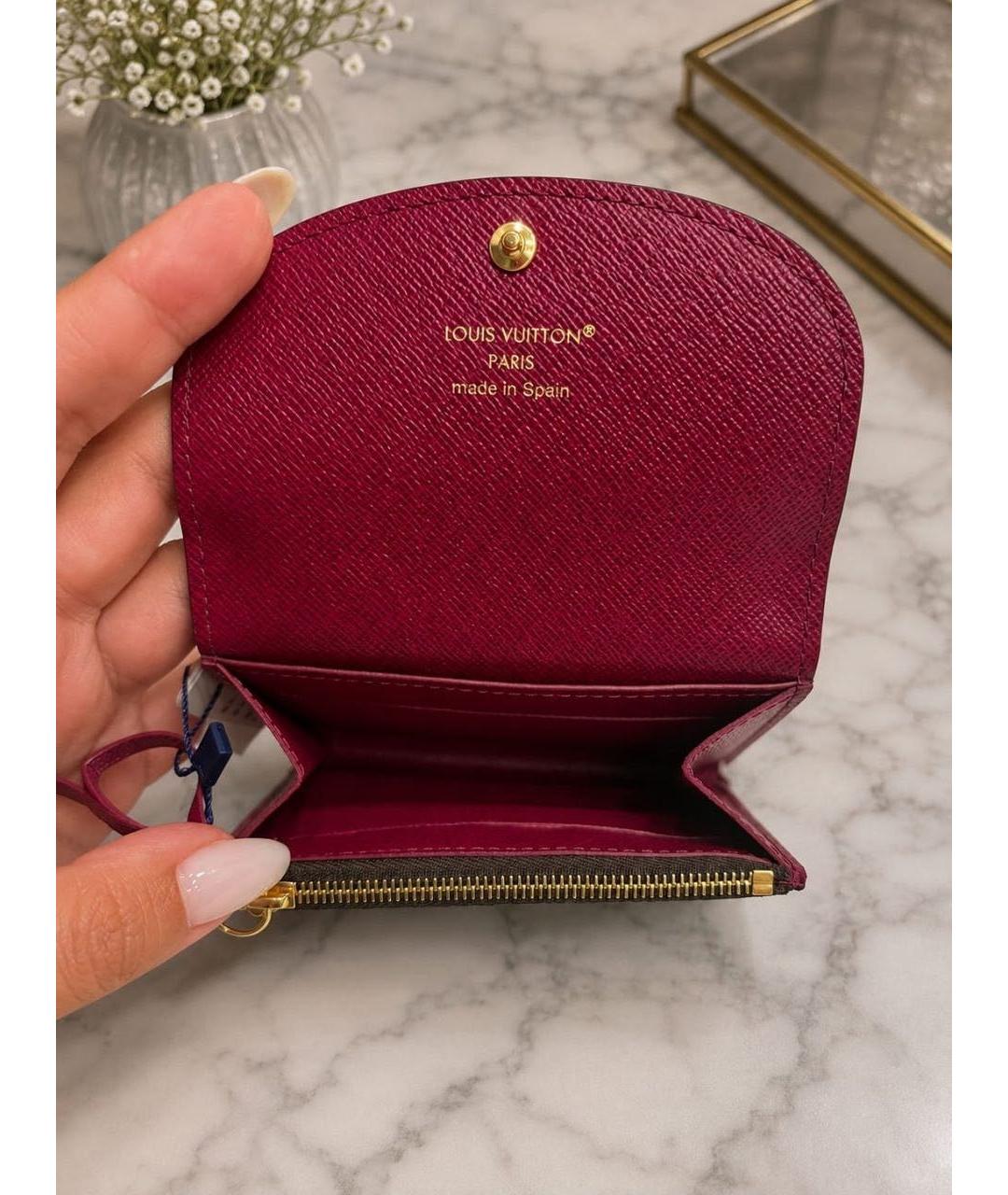 LOUIS VUITTON Коричневый кожаный кошелек, фото 3