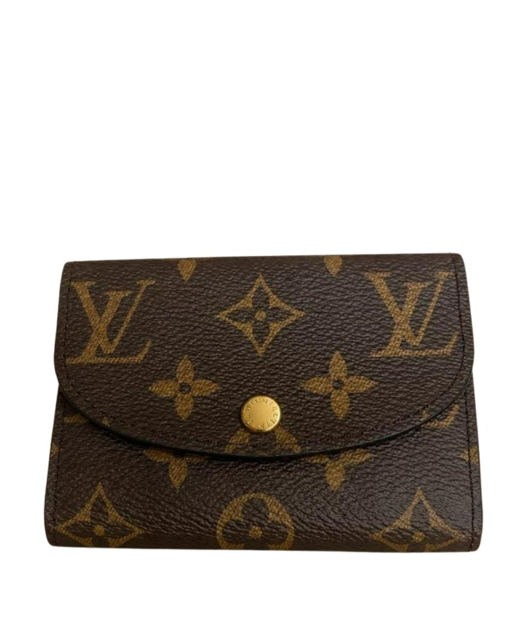LOUIS VUITTON Коричневый кожаный кошелек, фото 1