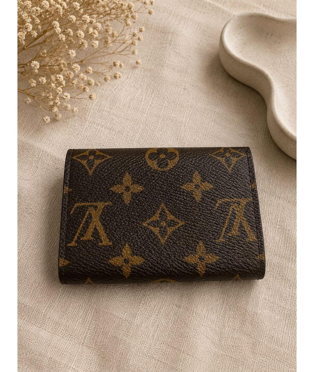 LOUIS VUITTON Коричневый кожаный кошелек, фото 2