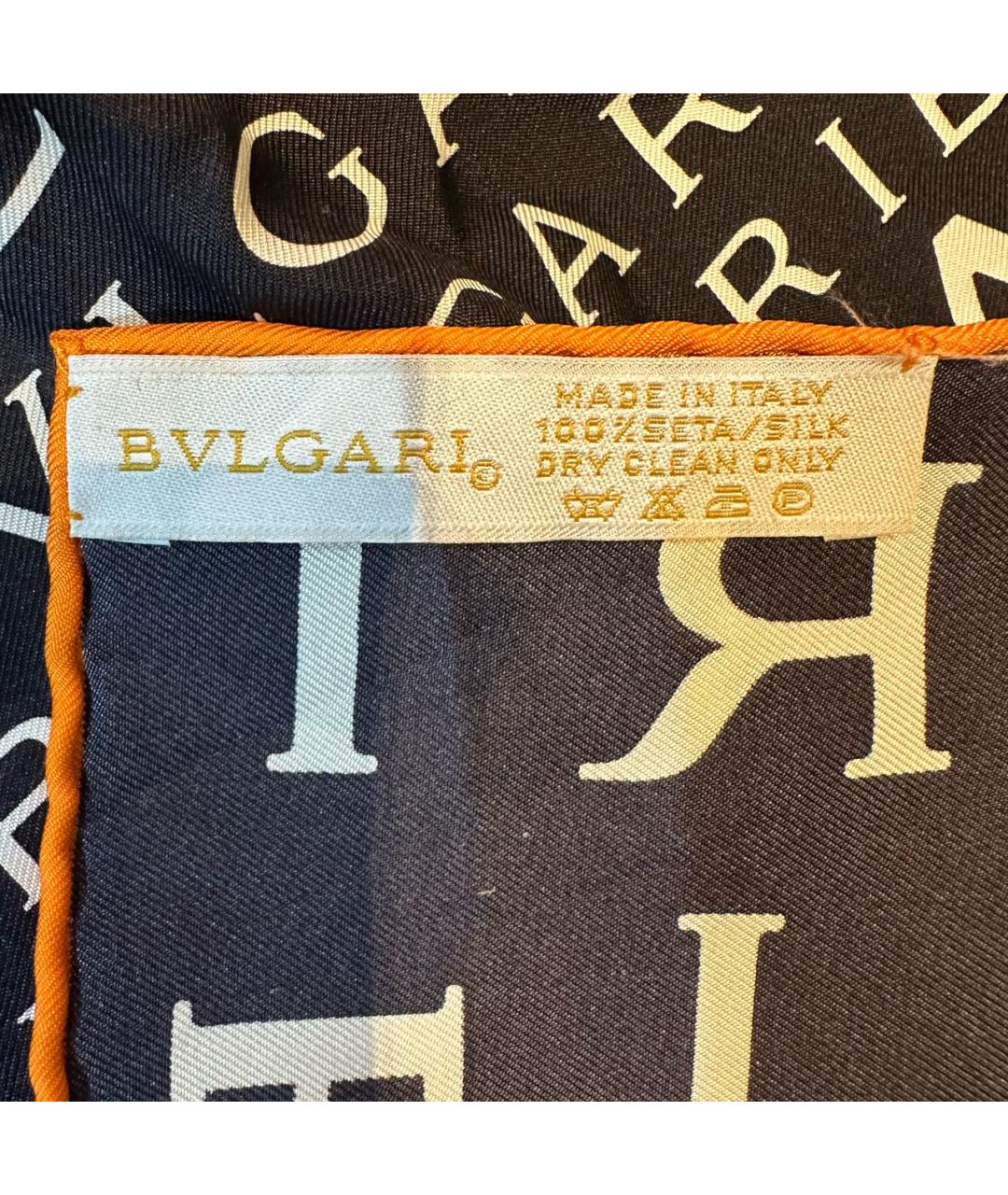 BVLGARI Черный шелковый платок, фото 4
