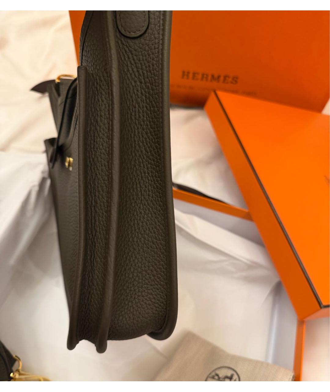 HERMES Коричневая кожаная сумка через плечо, фото 4