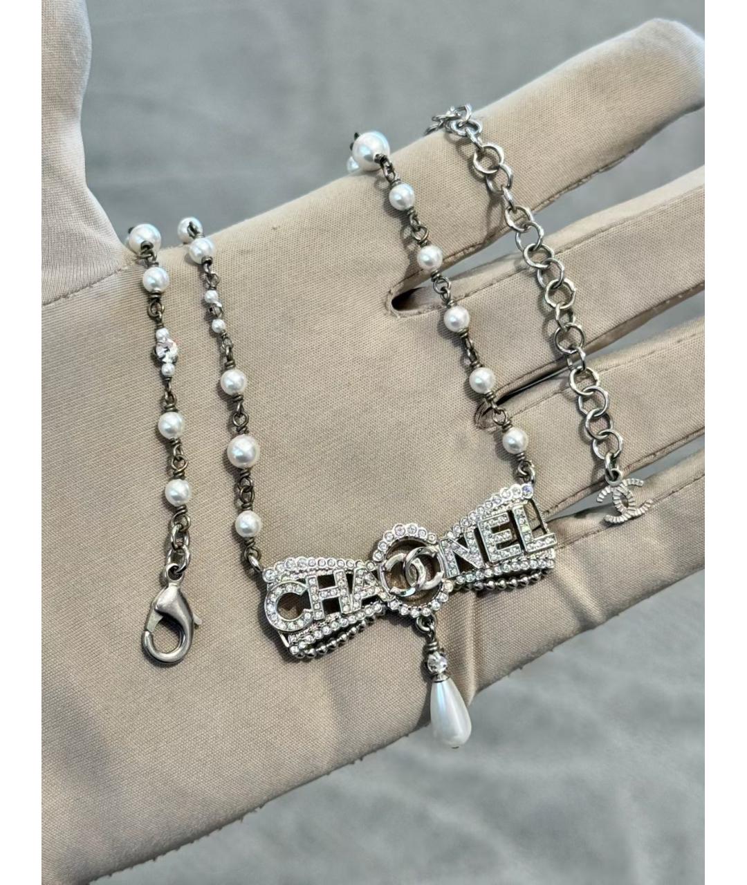 CHANEL Серебряное металлическое колье, фото 5