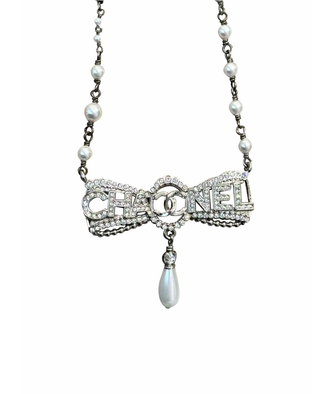CHANEL Серебряное металлическое колье, фото 1