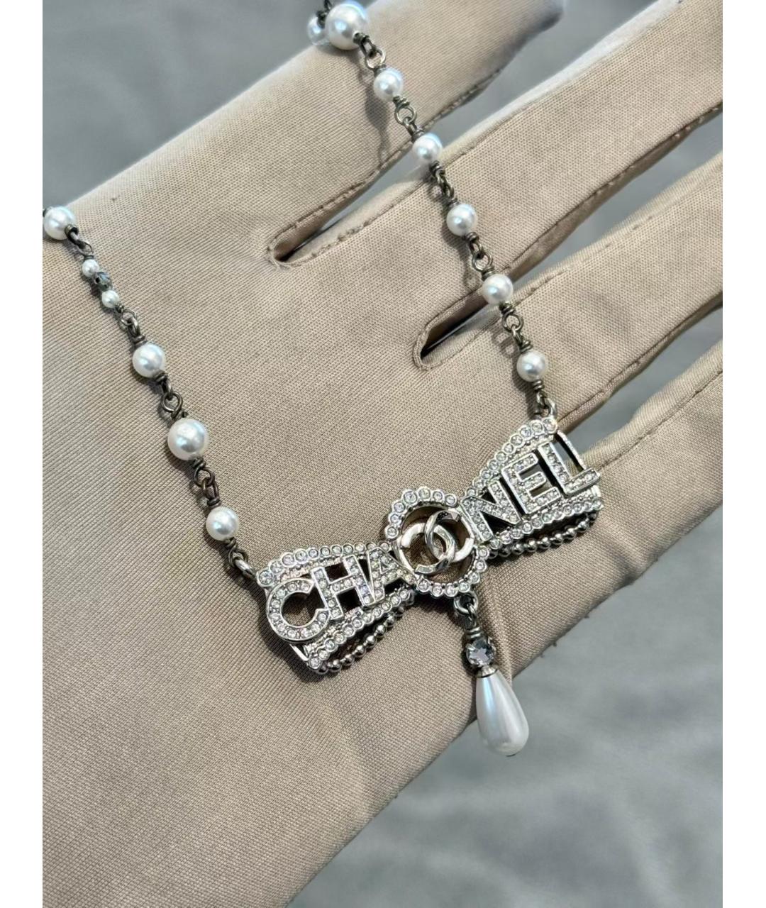 CHANEL Серебряное металлическое колье, фото 2