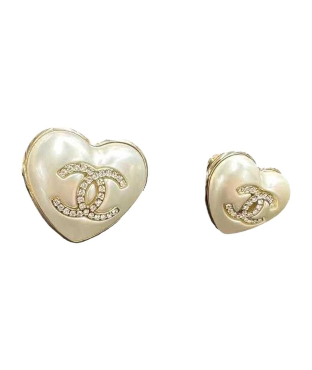CHANEL Белые серьги, фото 1