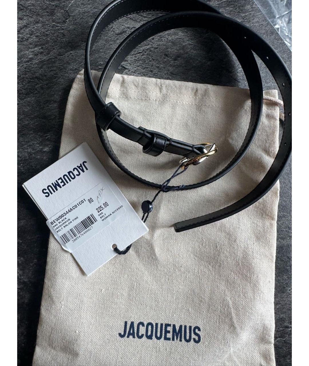 JACQUEMUS Черный кожаный ремень, фото 5