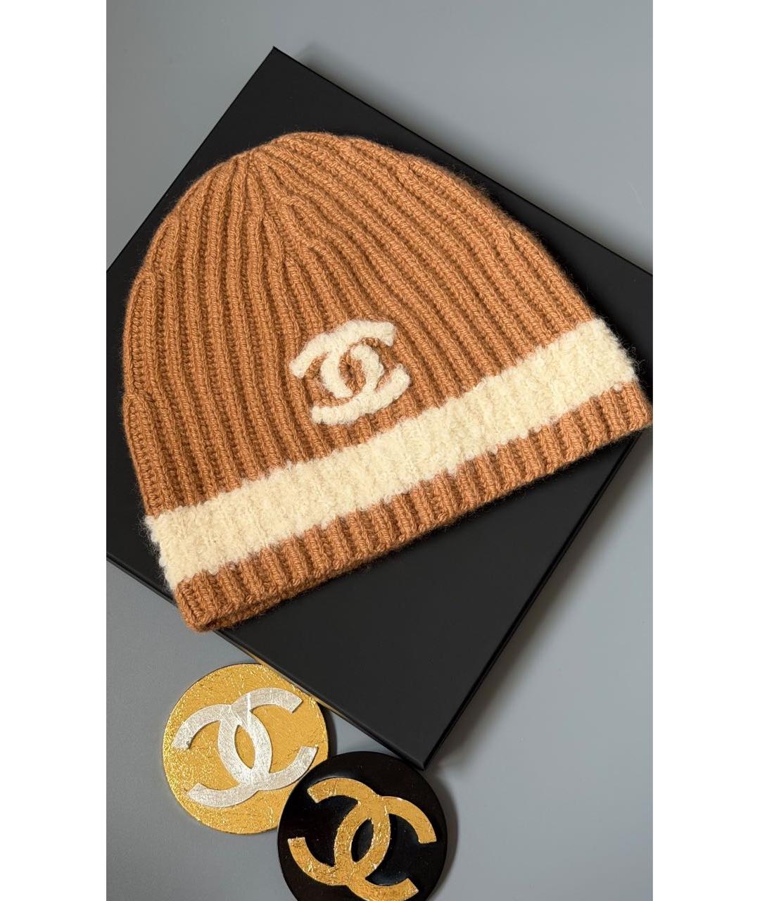 CHANEL Коричневая шапка, фото 2
