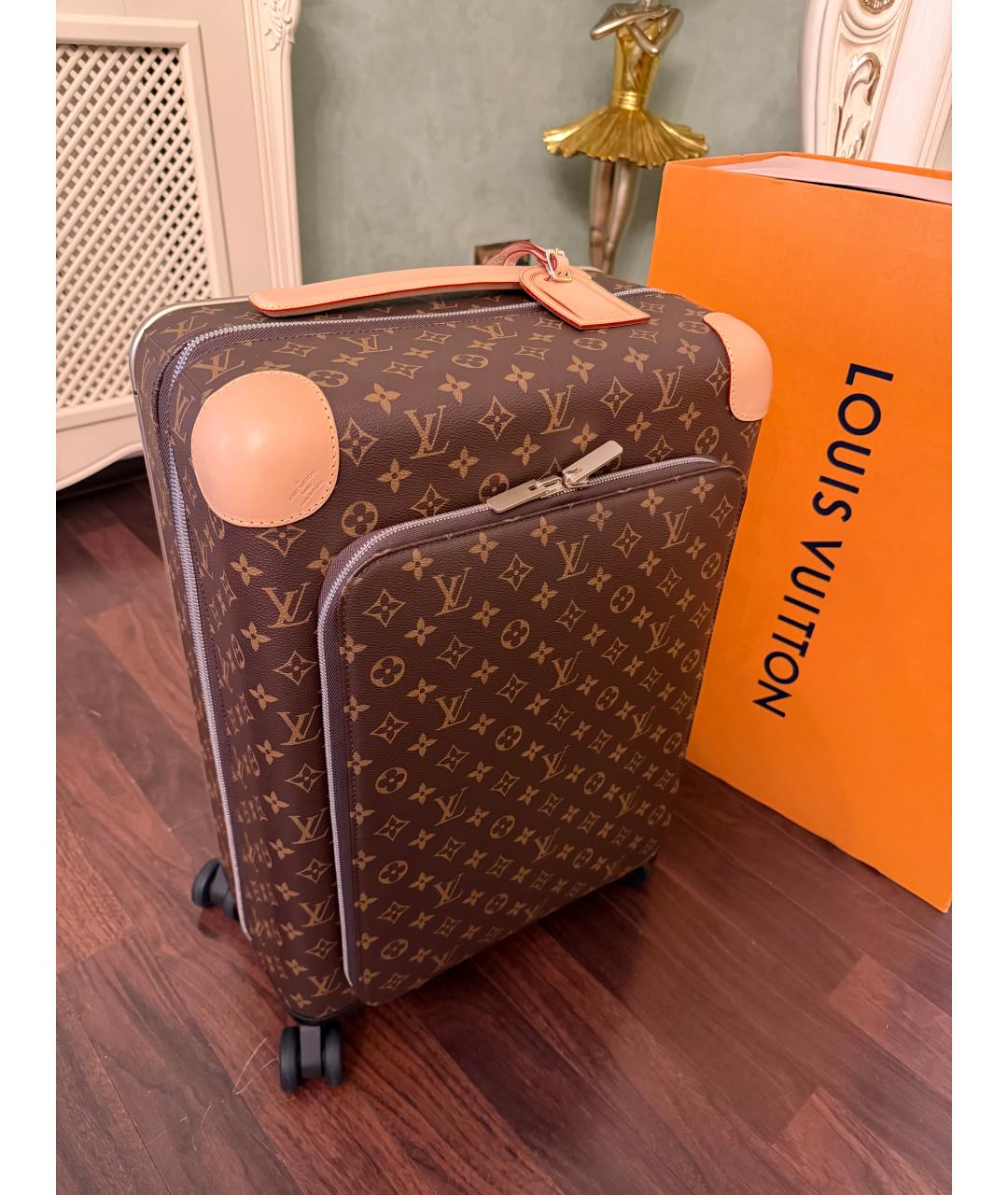 LOUIS VUITTON Коричневый чемодан из канвы, фото 5