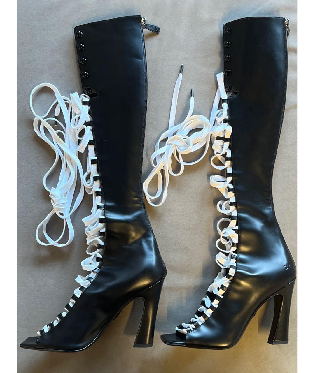DSQUARED2 Черные кожаные сапоги, фото 9