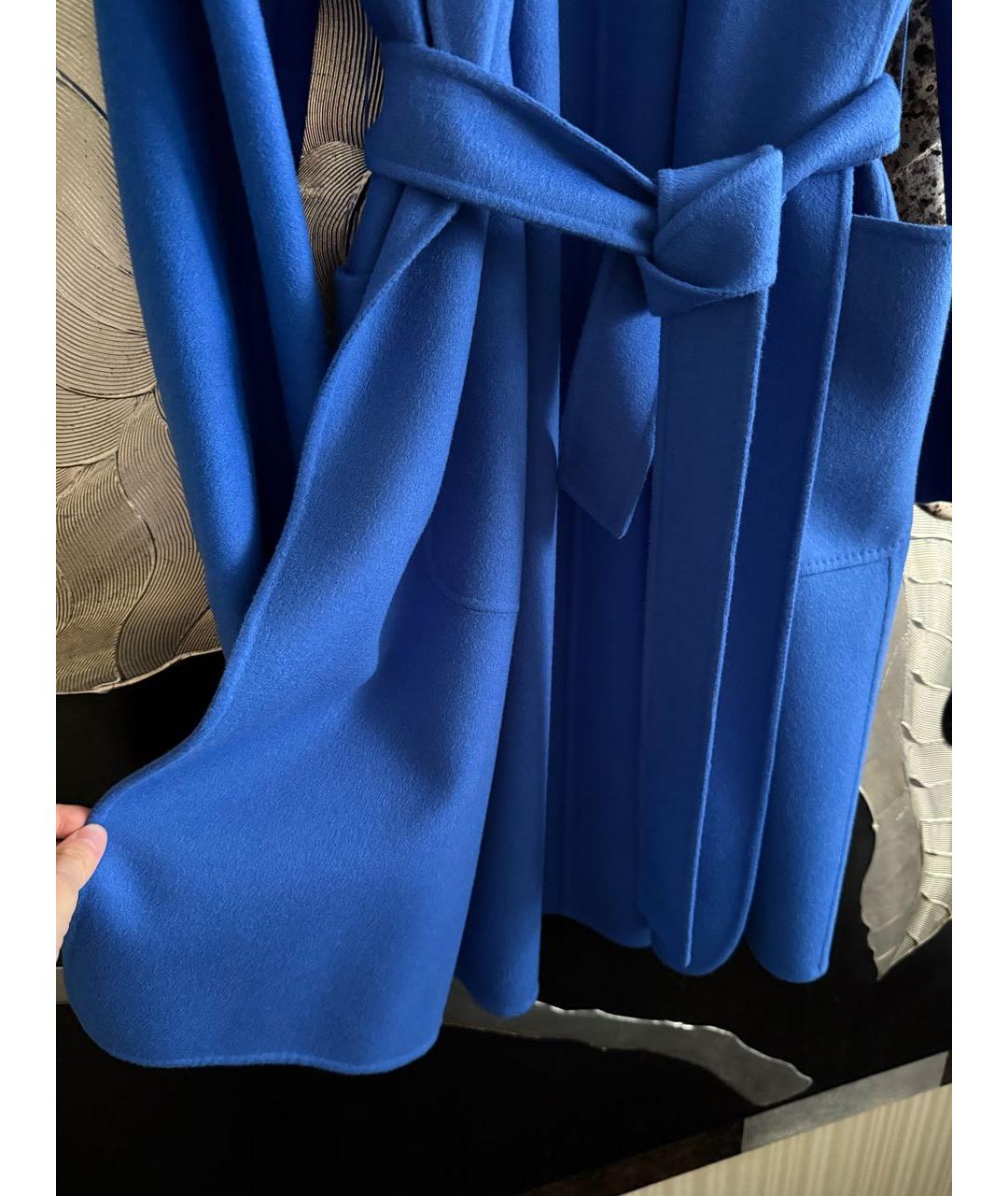 MAX MARA Синее шерстяное пальто, фото 5