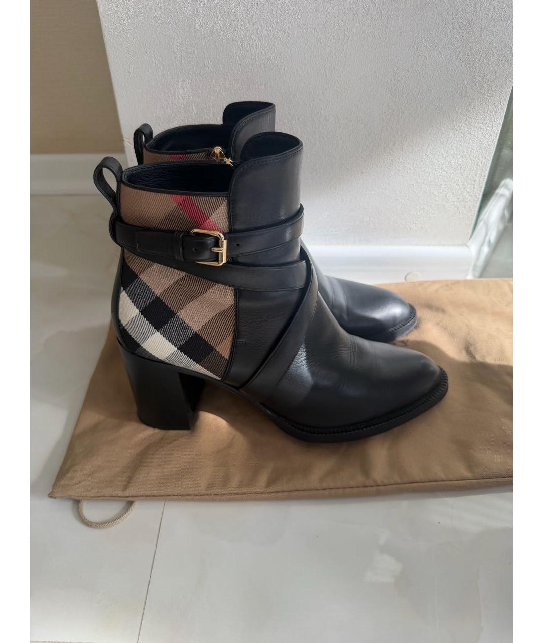 BURBERRY Черные кожаные ботинки, фото 9