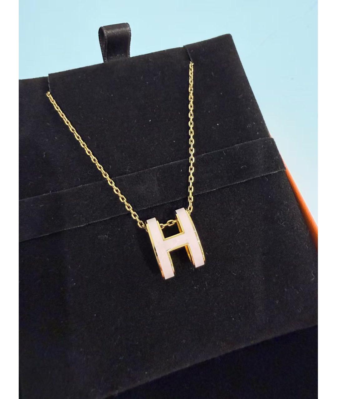 HERMES Розовая металлическая подвеска, фото 2