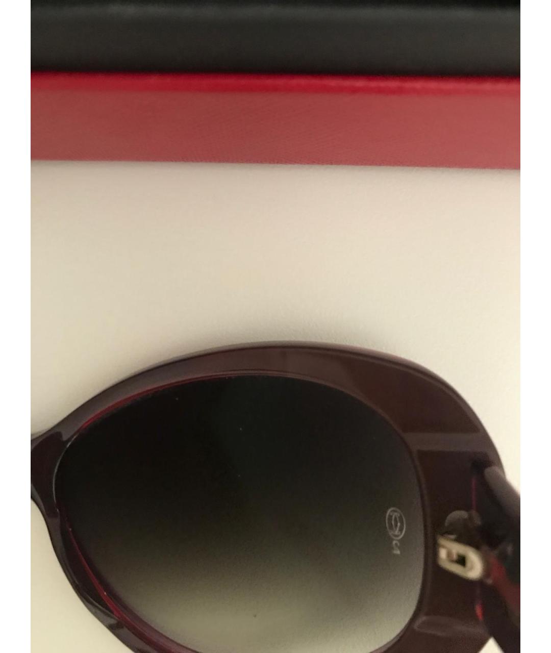 CARTIER Бордовые пластиковые солнцезащитные очки, фото 3