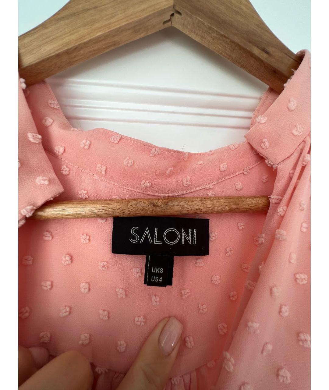 SALONI Розовое полиэстеровое вечернее платье, фото 4
