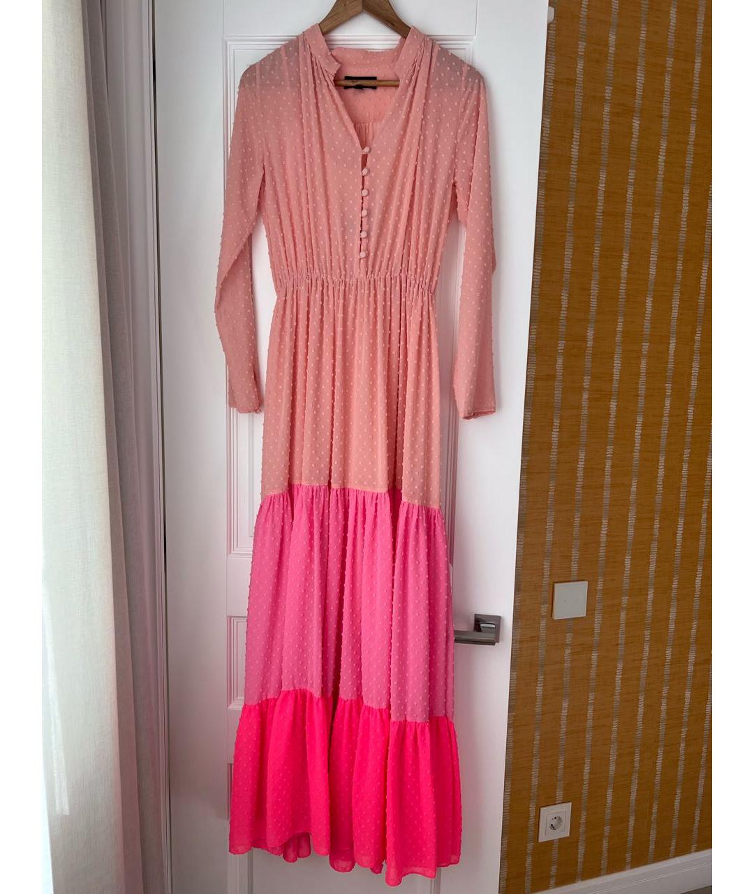 SALONI Розовое полиэстеровое вечернее платье, фото 7