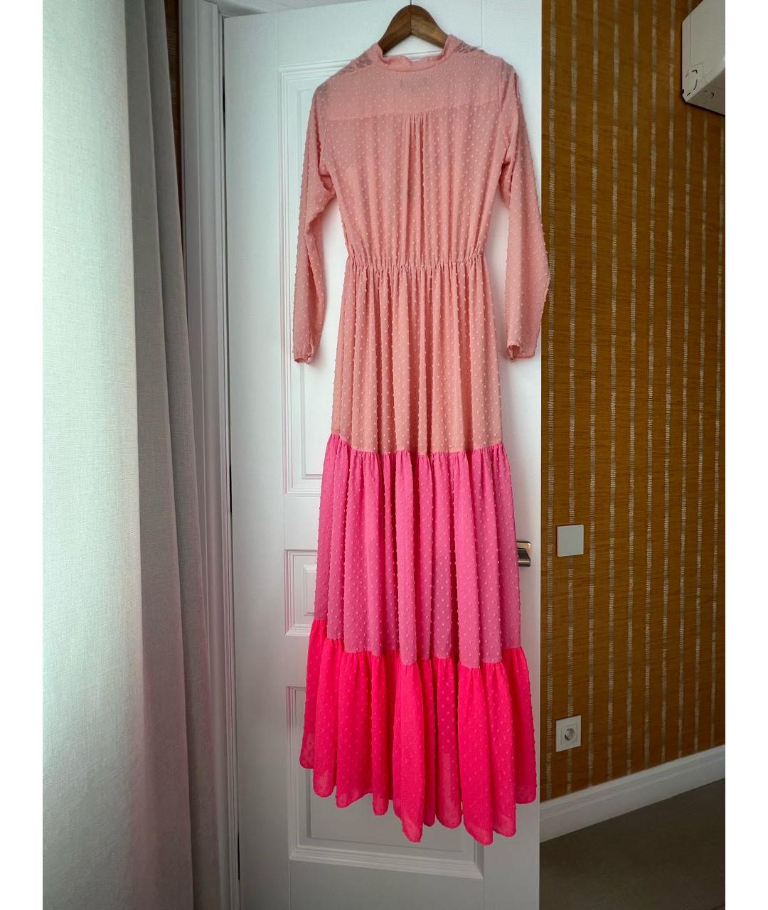 SALONI Розовое полиэстеровое вечернее платье, фото 5