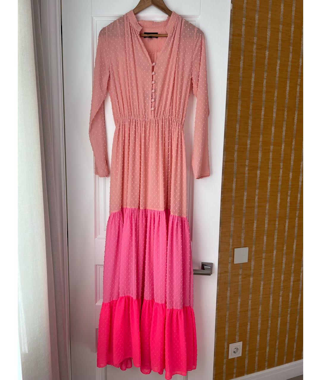 SALONI Розовое полиэстеровое вечернее платье, фото 2