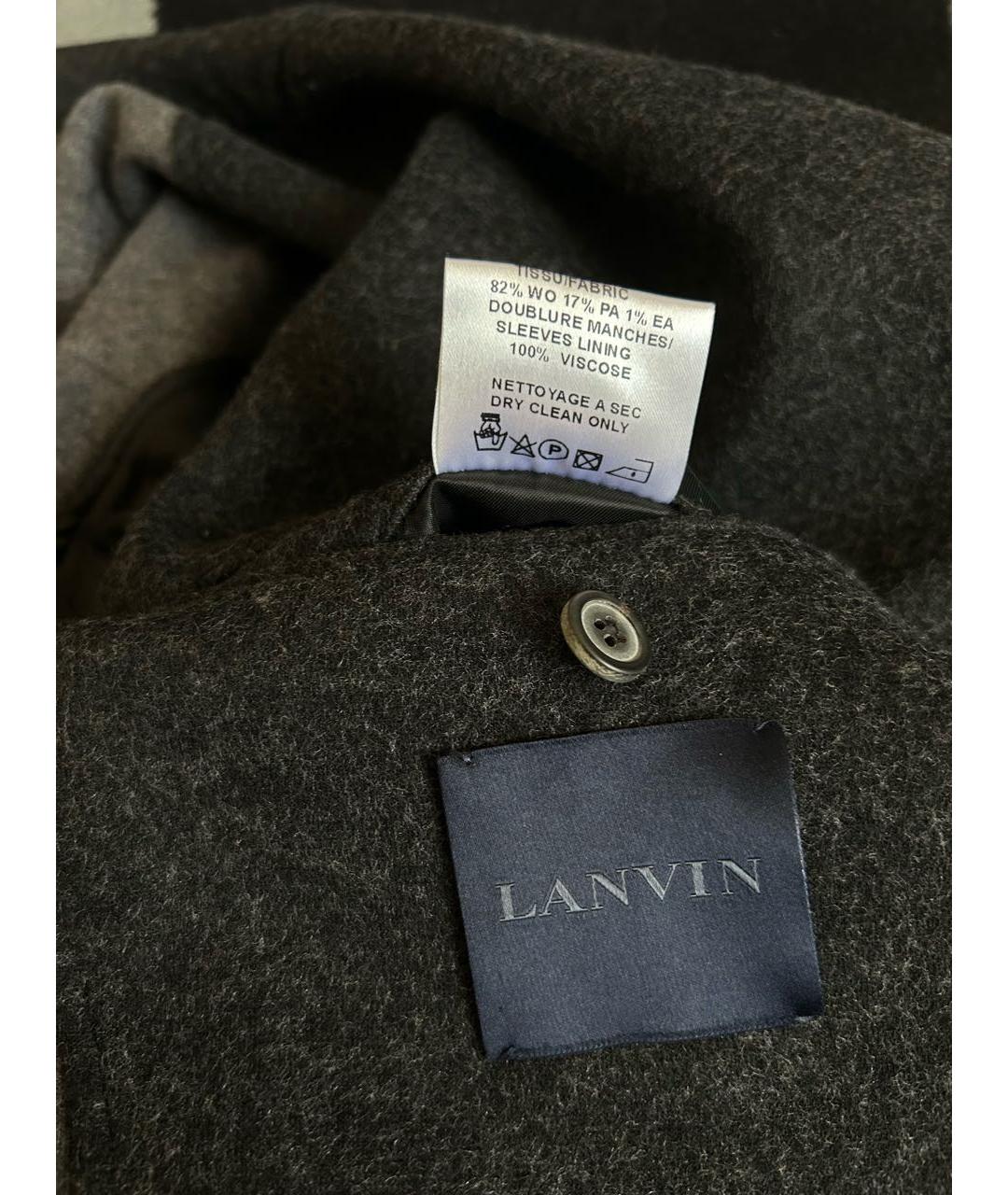 LANVIN Серый шерстяной пиджак, фото 7