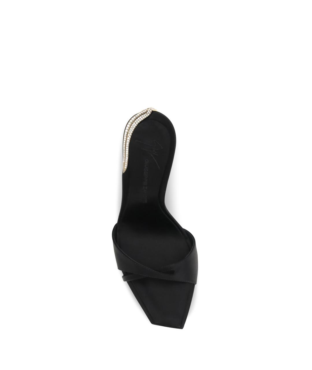 GIUSEPPE ZANOTTI DESIGN Черные текстильные мюли, фото 4