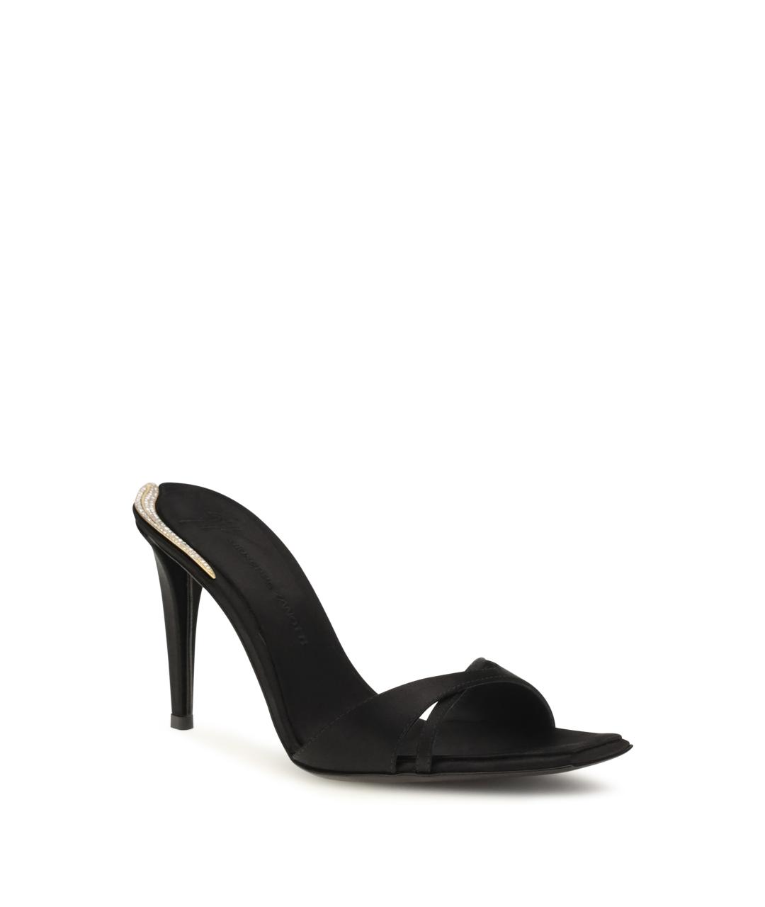GIUSEPPE ZANOTTI DESIGN Черные текстильные мюли, фото 2